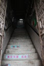 Stair of old classic building Tong lau in Hong Kong